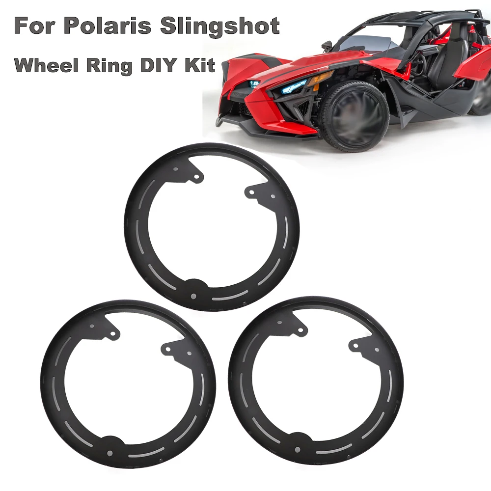 

For Polaris Slingshot LEDs Powdercoated Black Wheel Ring DIY Kit Aluminum Ring