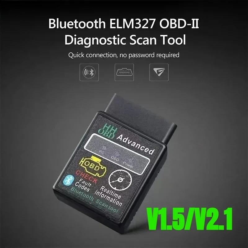 NEW Mini ELM327 OBD2 Scanner V1.5 V2.1 Bluetooth OBD Car Diagnostic Tool Code Reader For Android Windows IOS Auto Fault Detector