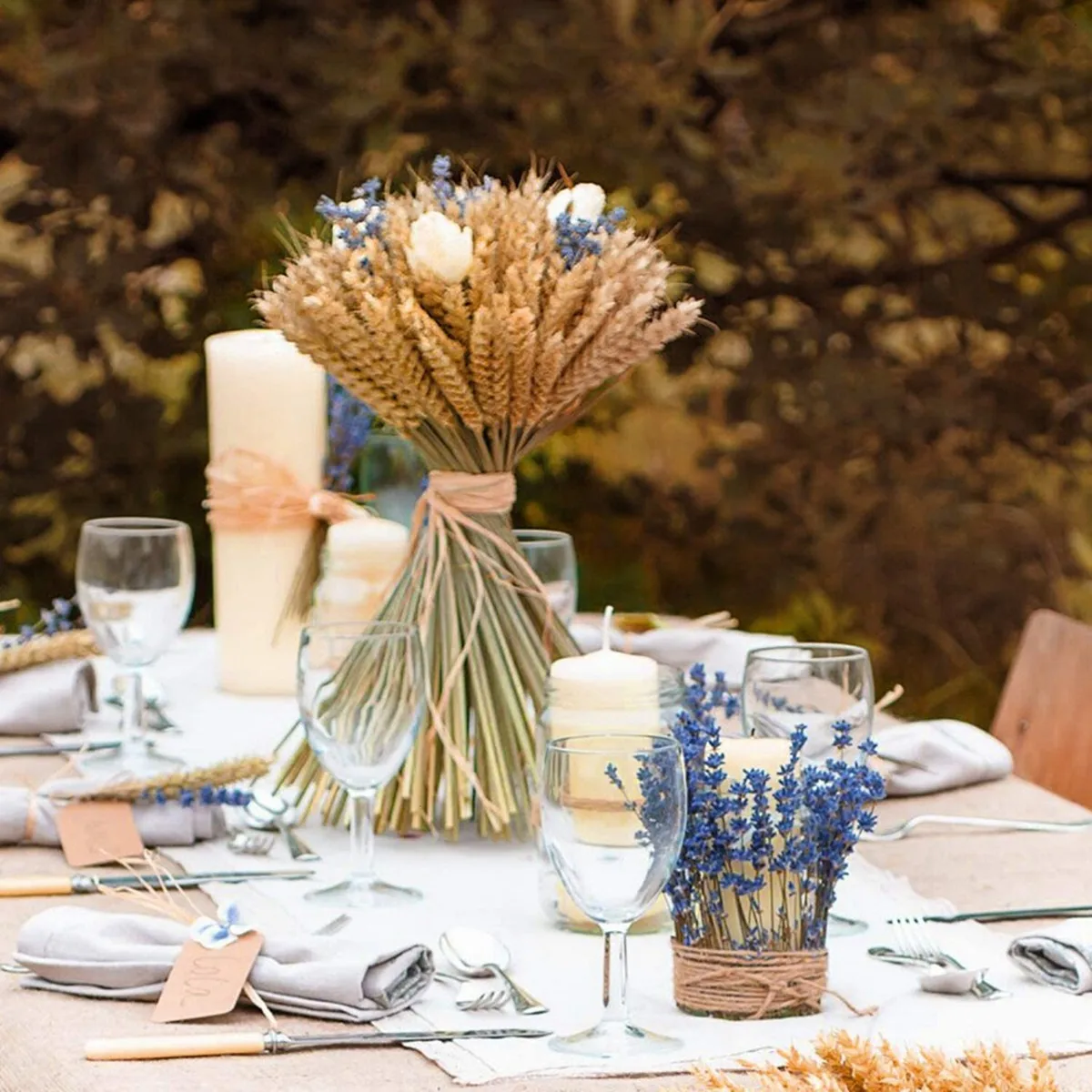 Most-Dried Wheat Stalks, 300 Stems Wheat Sheaves For Decorating Wedding Table Home Kitchen (15.7 Inches)