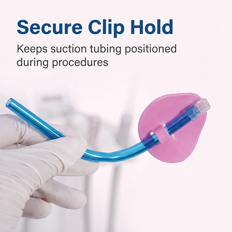 50pcs/Bag Dental Suction Tube Holder Tube Saliva Ejector HVE Tube Positioner Fix Saliva Suction Tube Dental Clinic Consumables