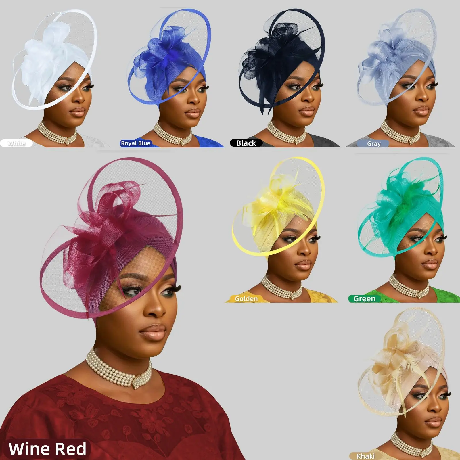 African Traditional Islamic Hat Headties Mesh Feather Decor Cap Modest Muslim Headwear Head Wraps for Casual Turbante Mujer