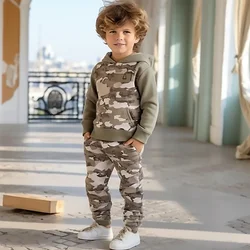 Kids Sweatshirt Set 3D Printed Camouflage Dinosaur Hoodie + Pants Two Piece Loose Long Sleeve Sweatshirt  Boys Girls Suits