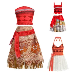 Kids Cosplay Vaiana Moana Princess Costume Dress Girl Halloween Party Moana Dress Costume Cosplay