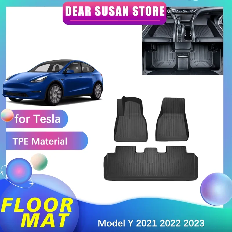 Car Special Rear Trunk Mat For Tesla Model Y 2021 2022 2023 TPE Waterproof Floor Pad Storage Mat Space Decoration Accessories