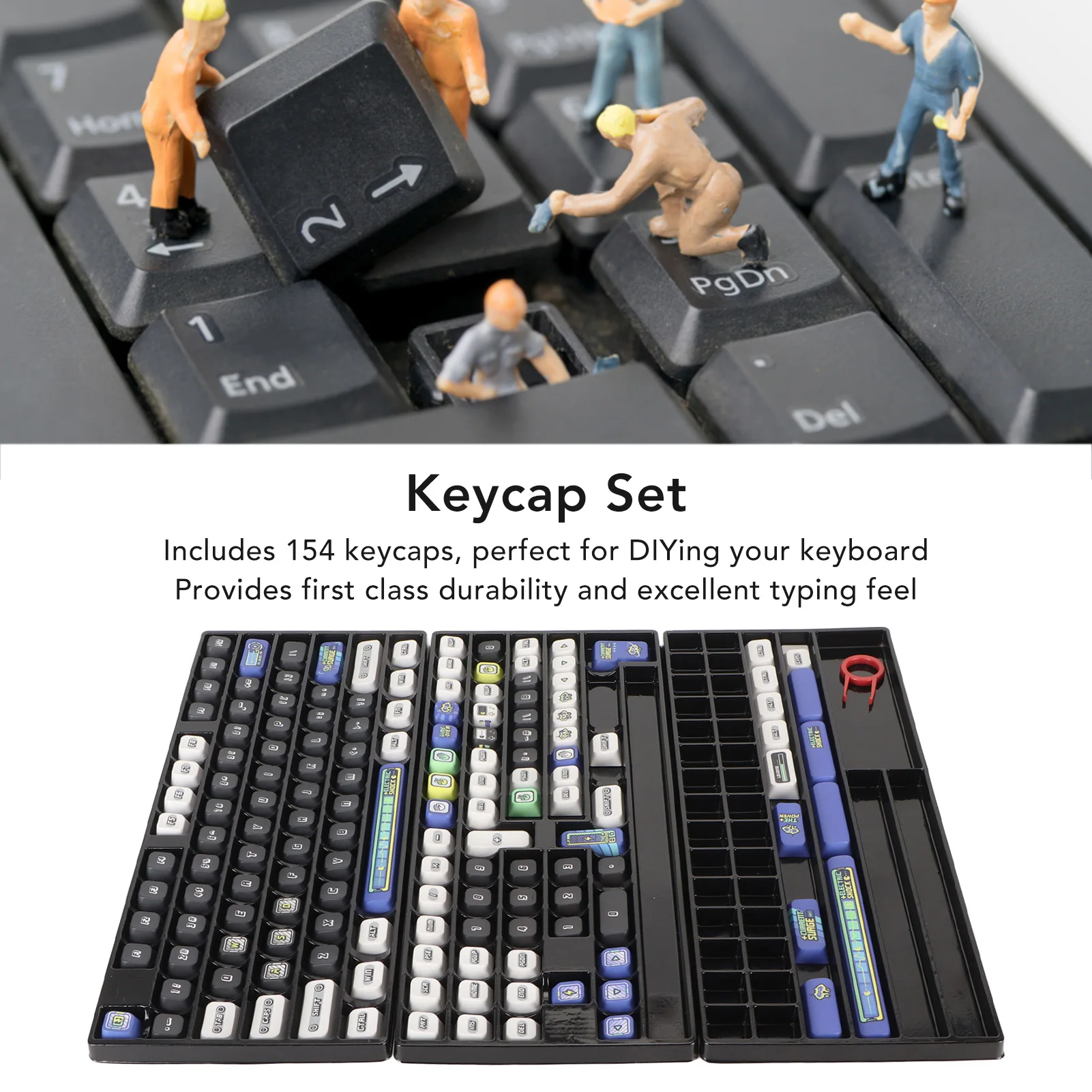 

PBT Keycaps 154 Set 5 Sided Heat Sublimation XDA Height PBT Keycap Set for 61 87 98 104 108 Keys Mechanical Keyboard PBT Keycaps