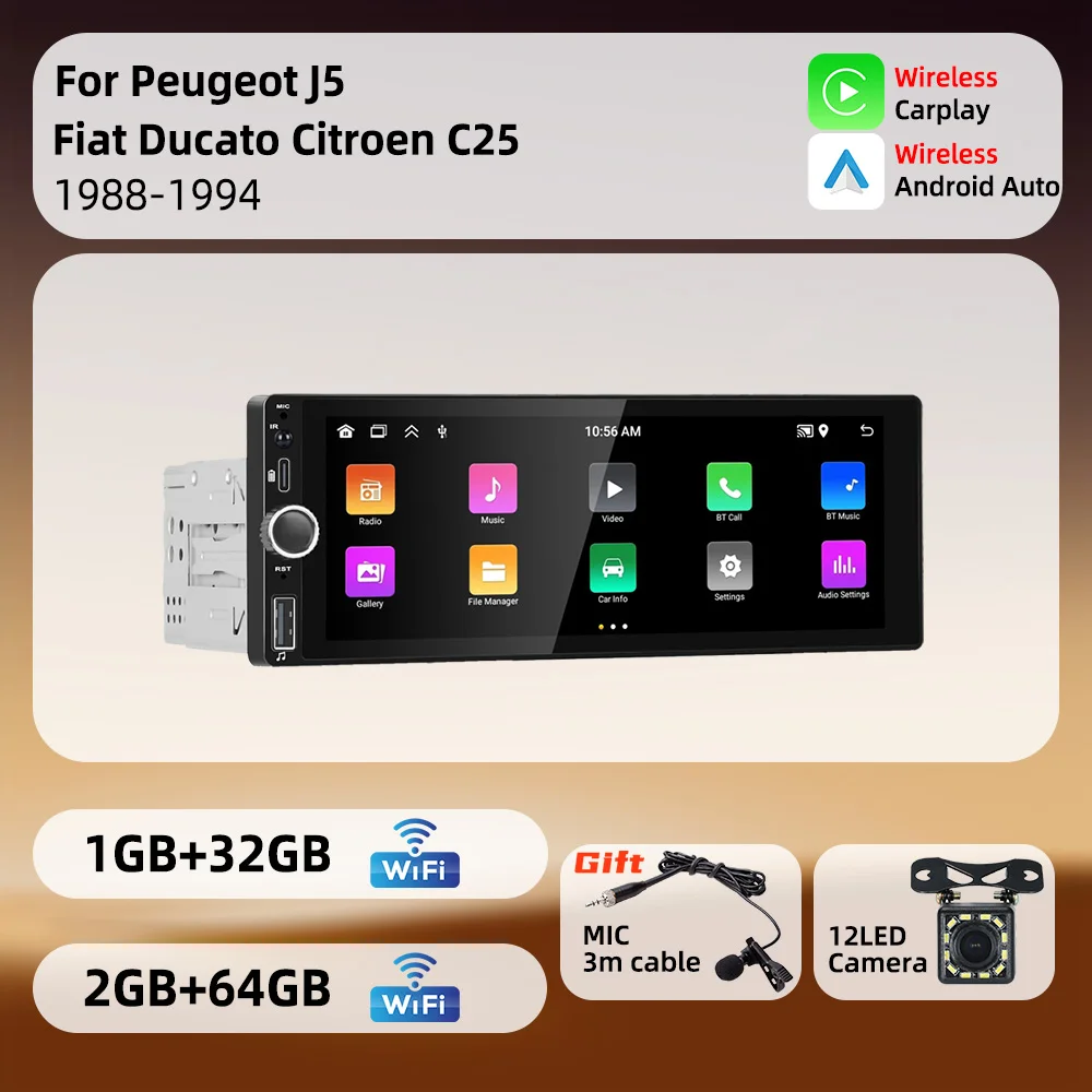 6.86" 1 Din Android…