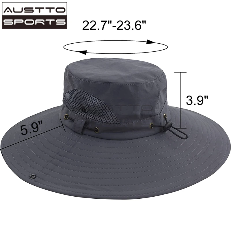 Austto Super Wide Brim Bucket Hat UPF50+ Waterproof Sun Hat for Fishing Hiking Camping