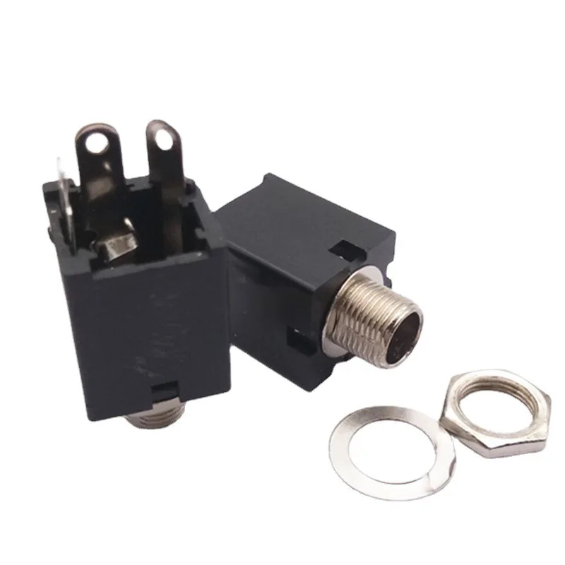 6.35mm 6.5 Mono 3 Welding Legs Female Power Jack 1/4 Inch Panel Mount Solder Nut Headphone Connector Socket Audio Microphone A2