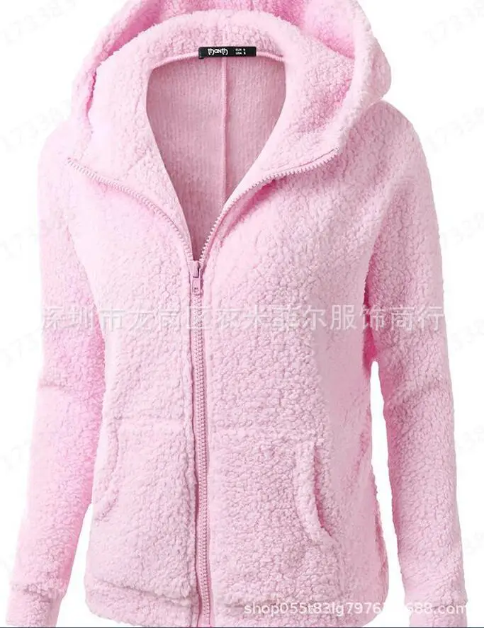 السيدات البلوز الصوف شيربا بلوشي البلوز امبسوول الحرارية مريحة البلوز مقنعين المتضخم عارضة السترة