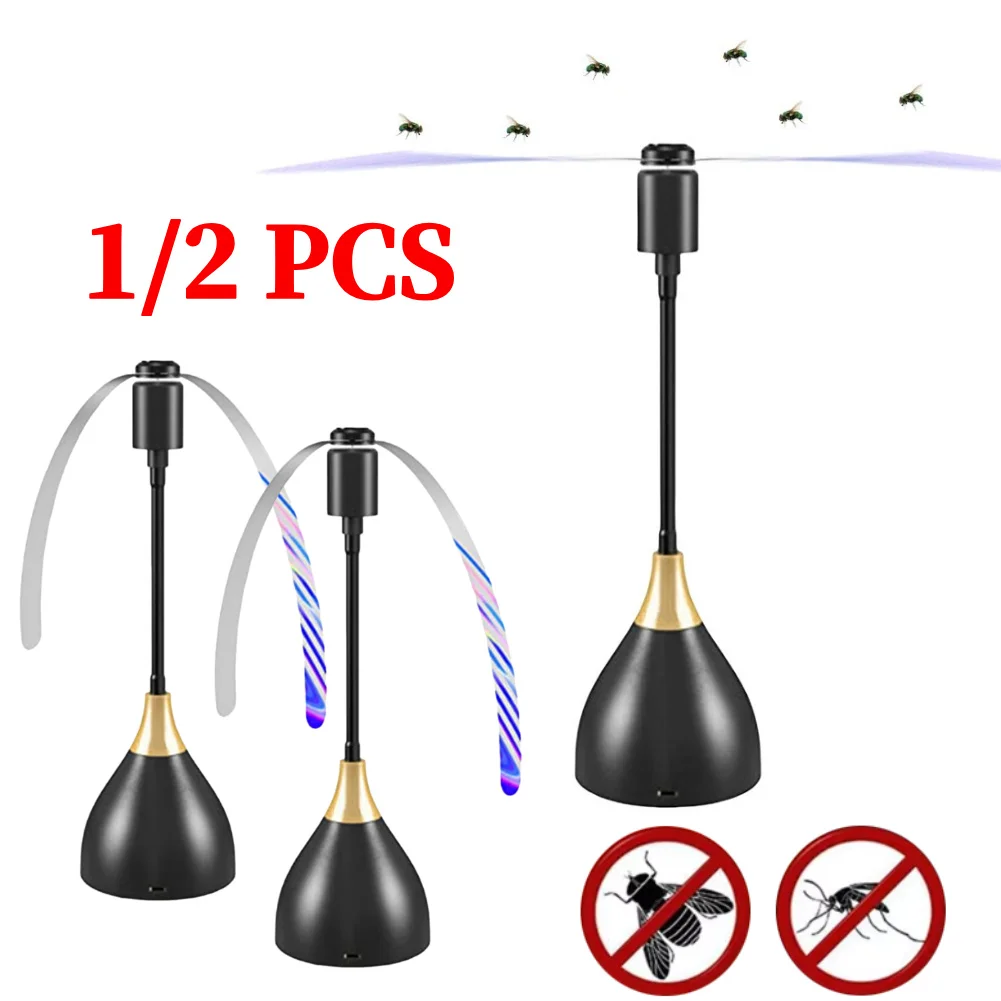 Fly Repellent Fan with Holographic Blades Fly Spinner Portable Outdoor Picnic Fan Bug Fan for Picnic Restaurant Party Home BBQ