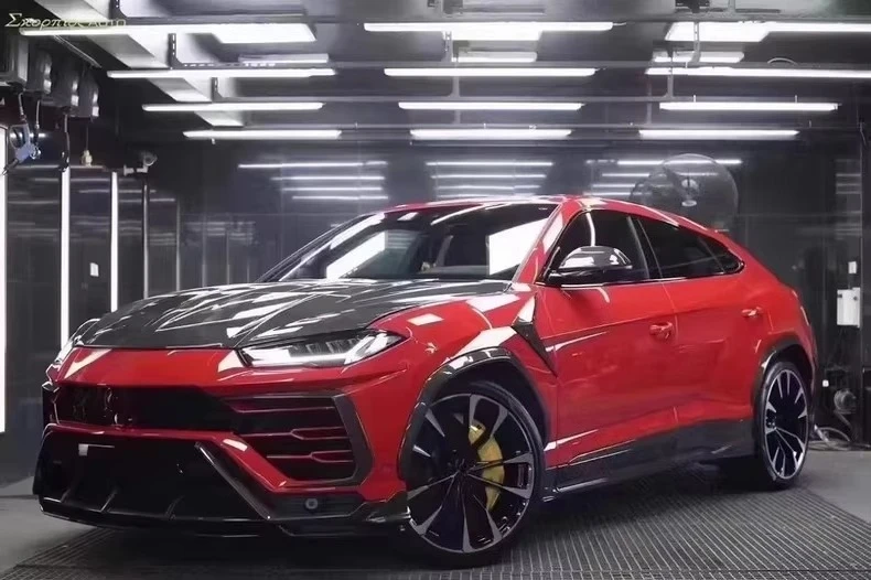 Urus Dry Carbon Fiber Body Kit - Front Lip Side Skirts Rear Diffuser Spoiler Fender Hood Mirror Shell Tuning