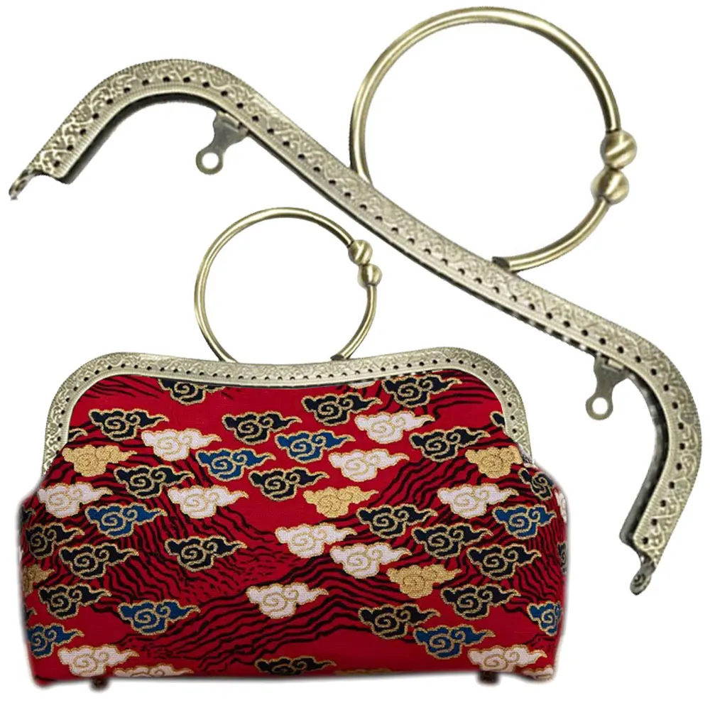 

5PCS 22cm Metal Purse Frame Kiss Clasp Lock Ring Handle M Shape for DIY Bag Handle DIY Bag Accessory Craft Supplies