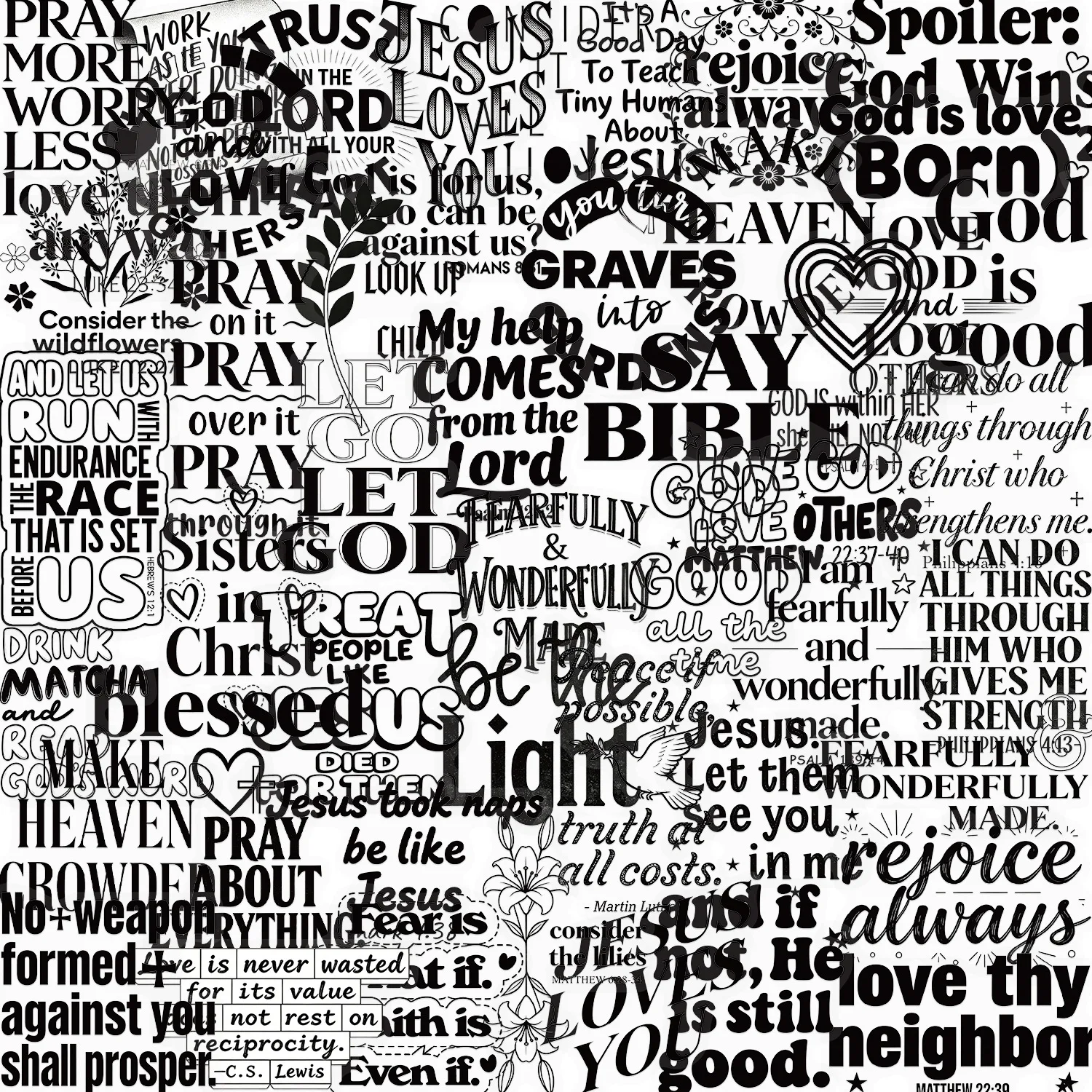 50 Pcs Clear Cutout Inspirational Text Art Stickers Waterproof Decorate Phone Diary Stationery Box Helmet Cup Laptop Skate Decal