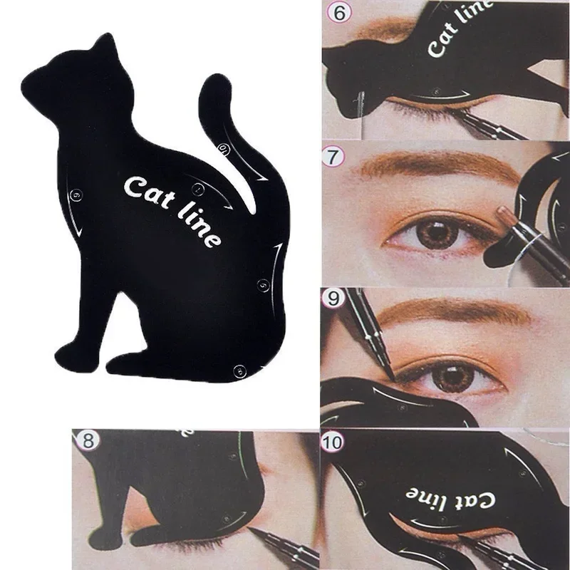 2 pcs/ set Eye Liner Makeup DIY Cat Eye Eyeliner Stencil New Design Eyebrow Stencils Models Eyebrow Eyes Liner Template Shaper