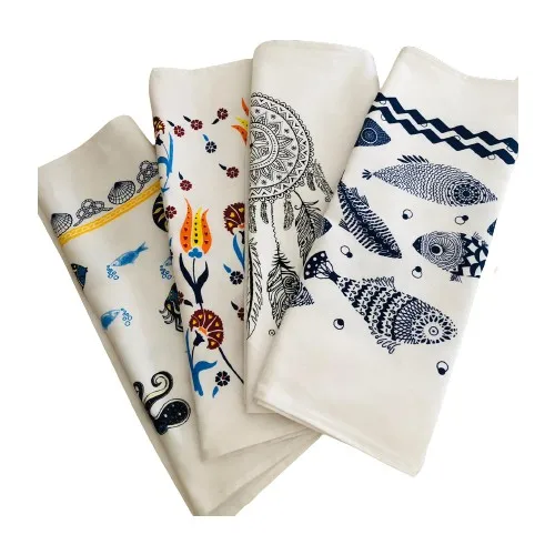 Jahan Gürel Home Collection 4'lü Kitchen Dish Towel Kitchen Towel Printed Cotton 50 X70CM