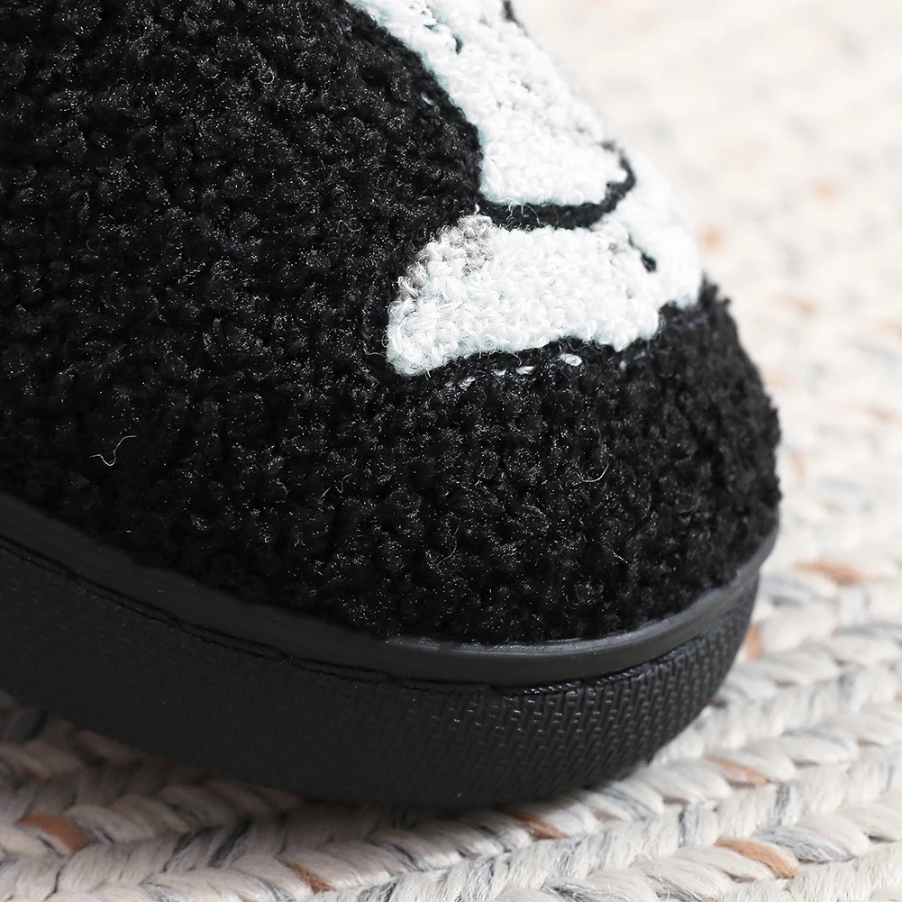 شباشب قطيفة للهالوين شباشب حرارية مسطحة شباشب مهرج مخيفة مريحة شرائح مهرج زجاجية عباد الشمس لغرفة النوم الداخلية #6