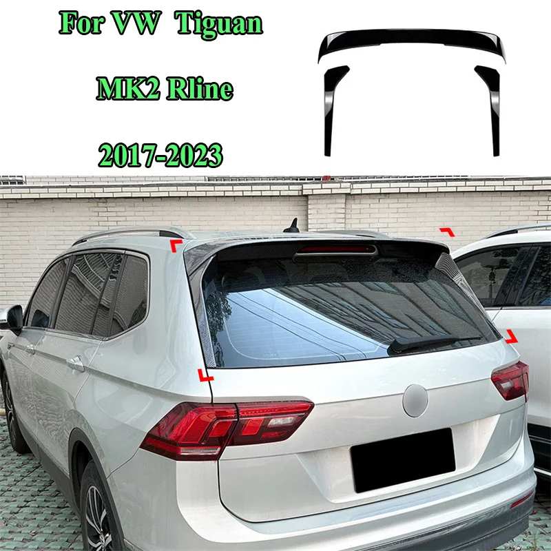 

Rear roof Trunk top Spoiler Window Spoiler Cover Side Canard Air For VW Tiguan MK2 Rline 2017-2023 Tail Tailgate Splitter Lip