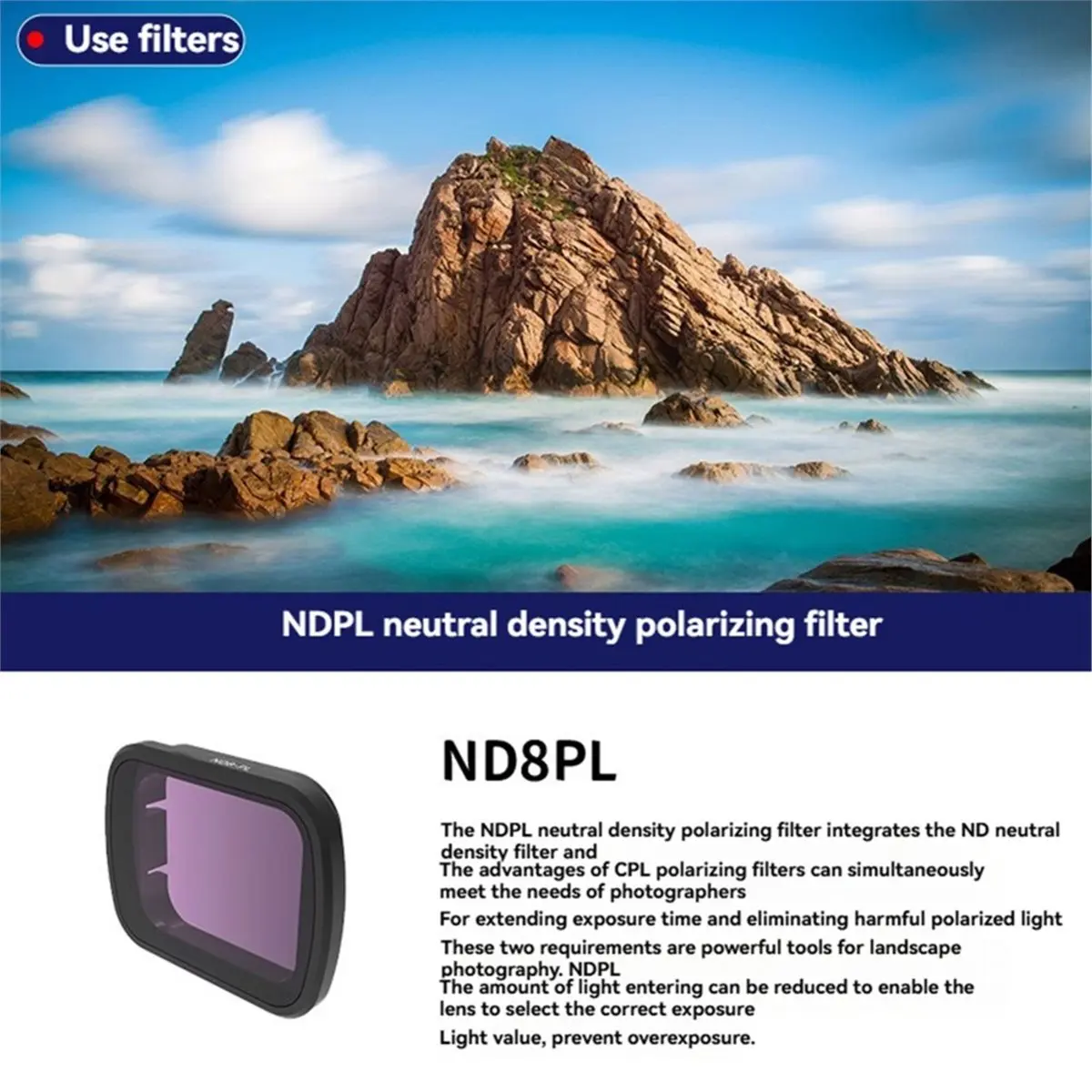 AA80 For X1 Filters ND8PL/ND16PL/ND32PL/ND64PL Filters Polarized Attenuation High-Definition Filter D