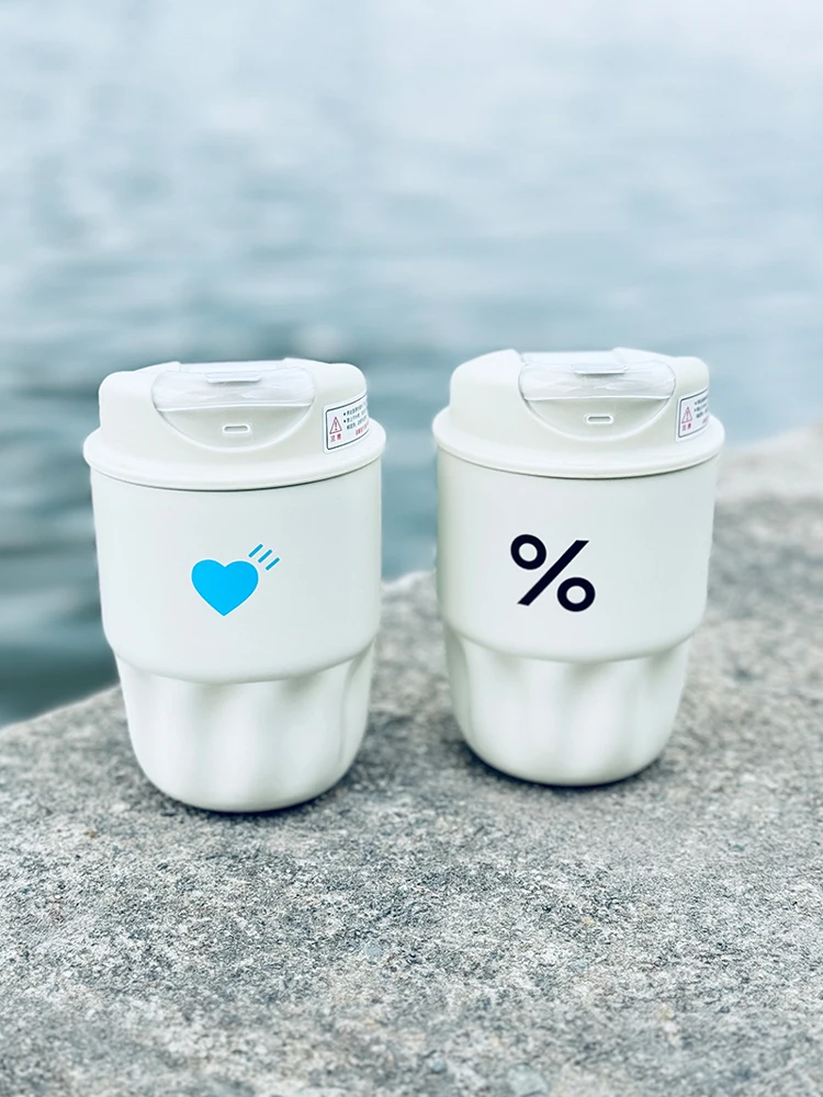 

Modern mat Cerc Coffee Cup with Inner Stainl Steel Thermal Insulation Small Portable Heart aped Water Bottle