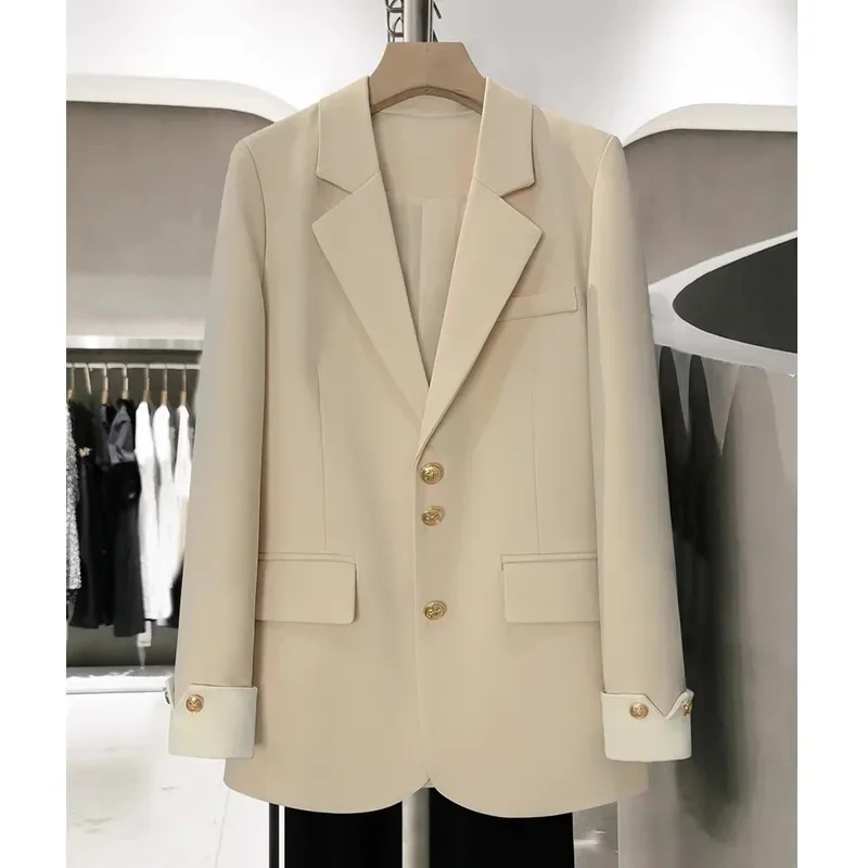 

Women's Jacket Outerwears Light Green Loose Single-breasted Suit Jacket chic Gentle Casual Coat for Women in Spring and Autumn