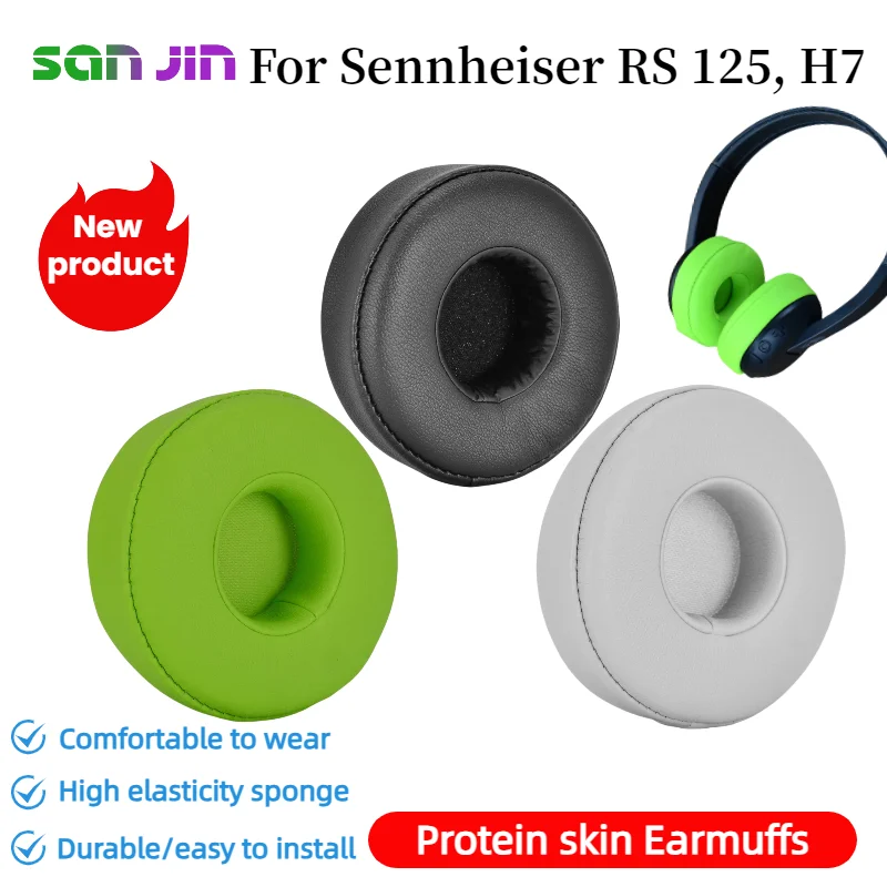 

SANJIN Replacement Protein skin memory sponge Ear Pads For Sennheiser RS 125, H7 Headset Earmuff Repairing Parts Perfect fit