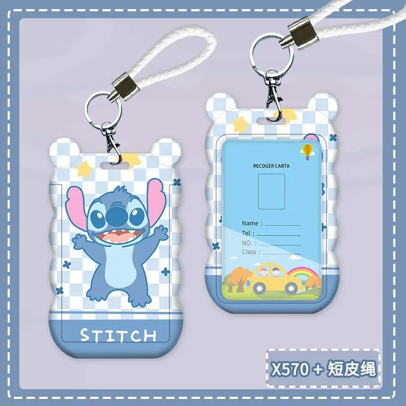 

Stitch Cartoon Card Holder Bank Identity Bus ID Card Sleeve Case Men Work Credential Case Keychain Card Cover Gift Pendant