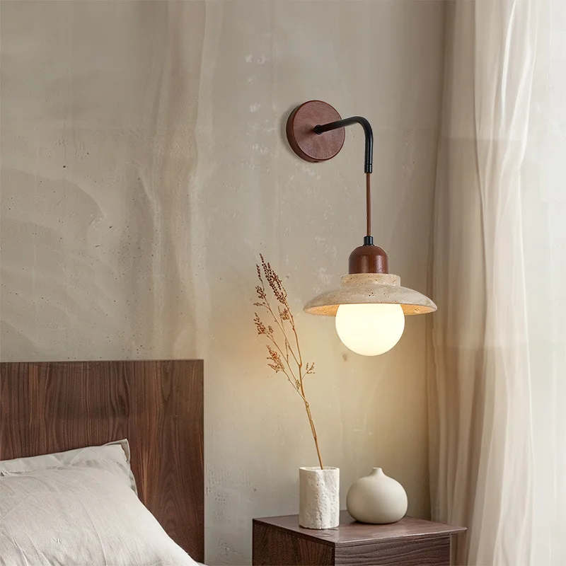 

Wabi Sabi Natural Stone Wall Light for Living Room Bedroom Stairs Corridor Indoor Art Decoration Wall Lamp Home Bedside Light
