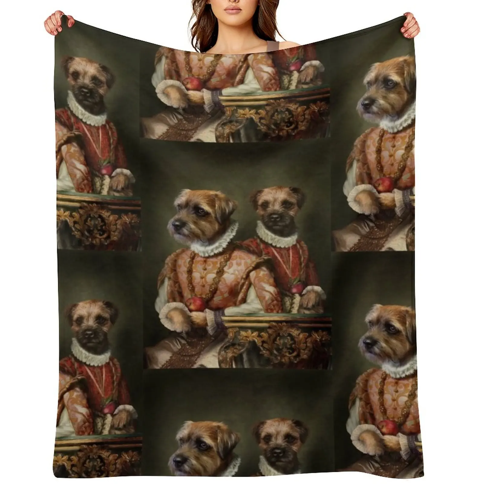 

Border Terrier Dog Portrait - Holly and Ivy Throw Blanket Bed Fashionable Bed covers For Decorative Sofa Winter beds Blankets