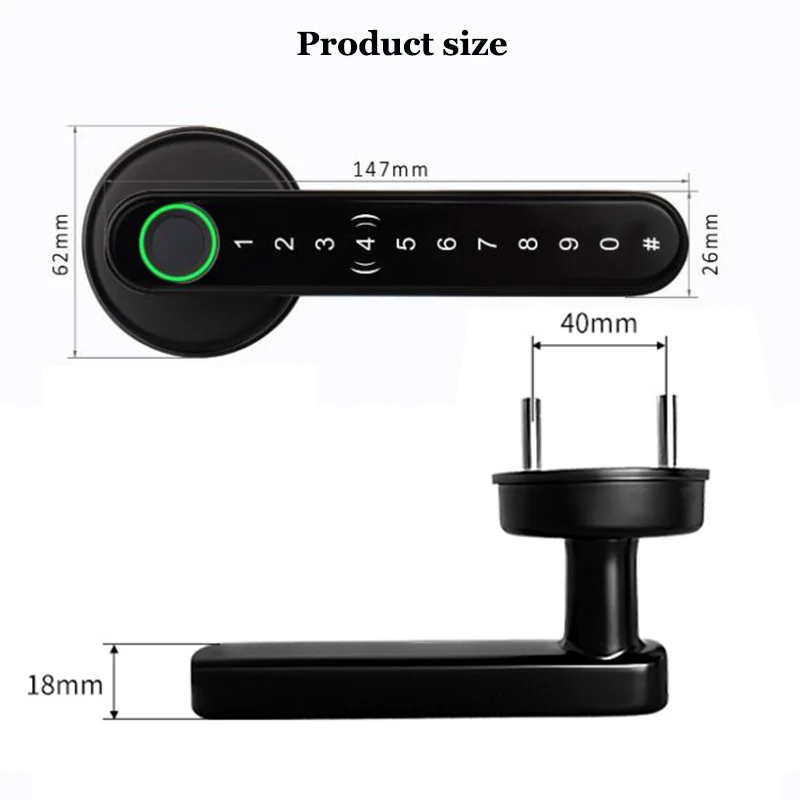 Imagem -06 - Fechadura Residencial Inteligente com Bluetooth Ttlock Alexa Google Home Trava com Impressão Digital Maçaneta Elétrica Fechadura de Madeira