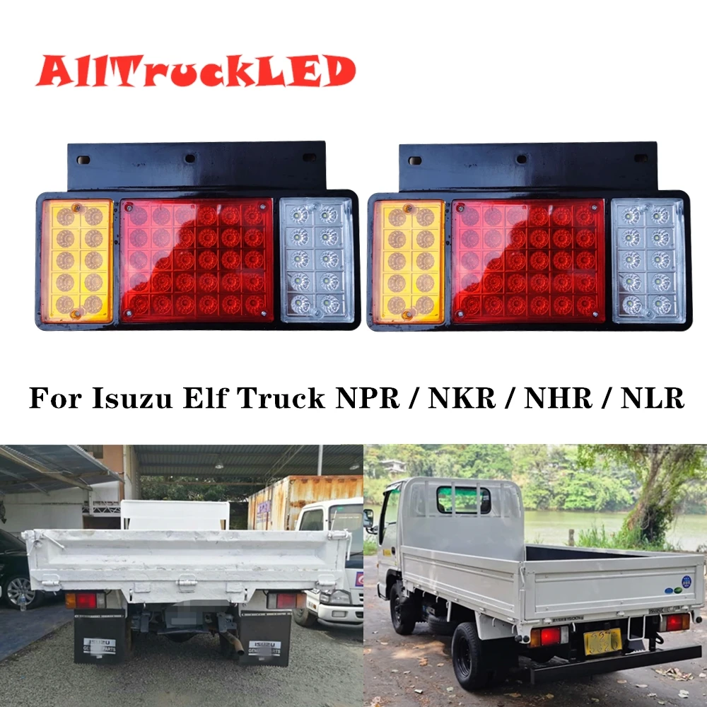 

1Pair 24v 50 LED Rear Tail Light Lamps Fit For ISUZU Elf Truck NPR NKR NHR NLR 1984-UP OEM 294916