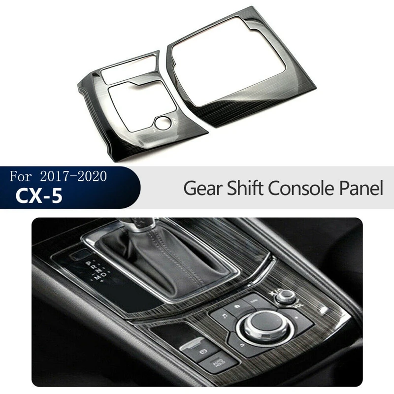 

for Mazda CX-5 CX5 2017-2020 Gear Shift Console Panel Frame Cover Trim Titanium Black
