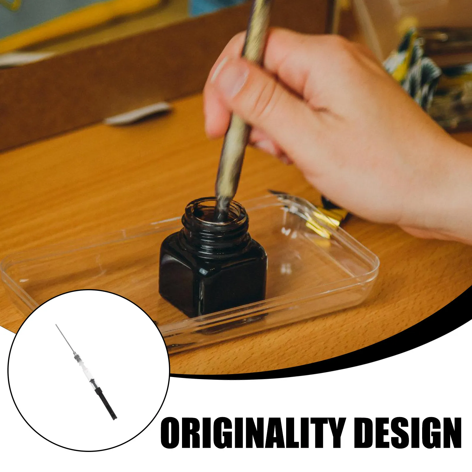 

5Pcs Spring Ink Absorber for Fountain Pen Refillable Metal Plastic Converter Easy Ink Fill Tool Student Writing Accessory