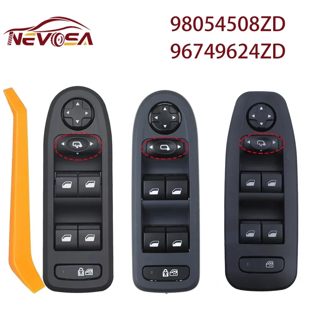 NEVOSA For 2007-2013 Peugeot 308 508 208 Peugeot 2008 Citroen C5 Window Control Switch 98054508ZD 96659465ZD 98053439 96749624ZD