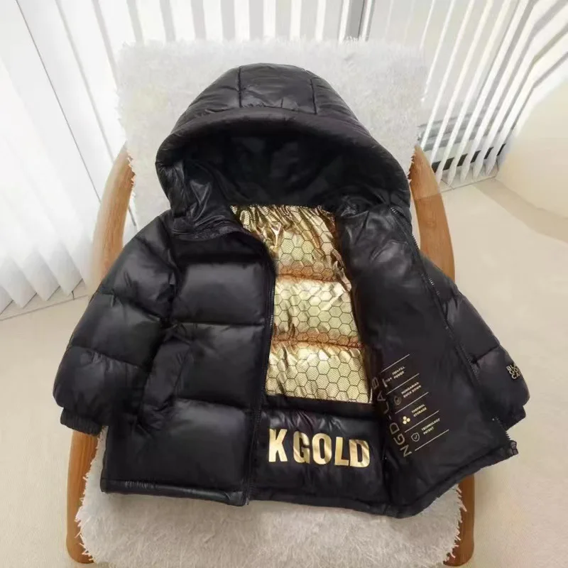 Children Winter Warmth Thickened Jacket Boys Girls Hooded Windproof Cotton Coat Soft Baby Casual Puffer Kids Snow Outfit Casual