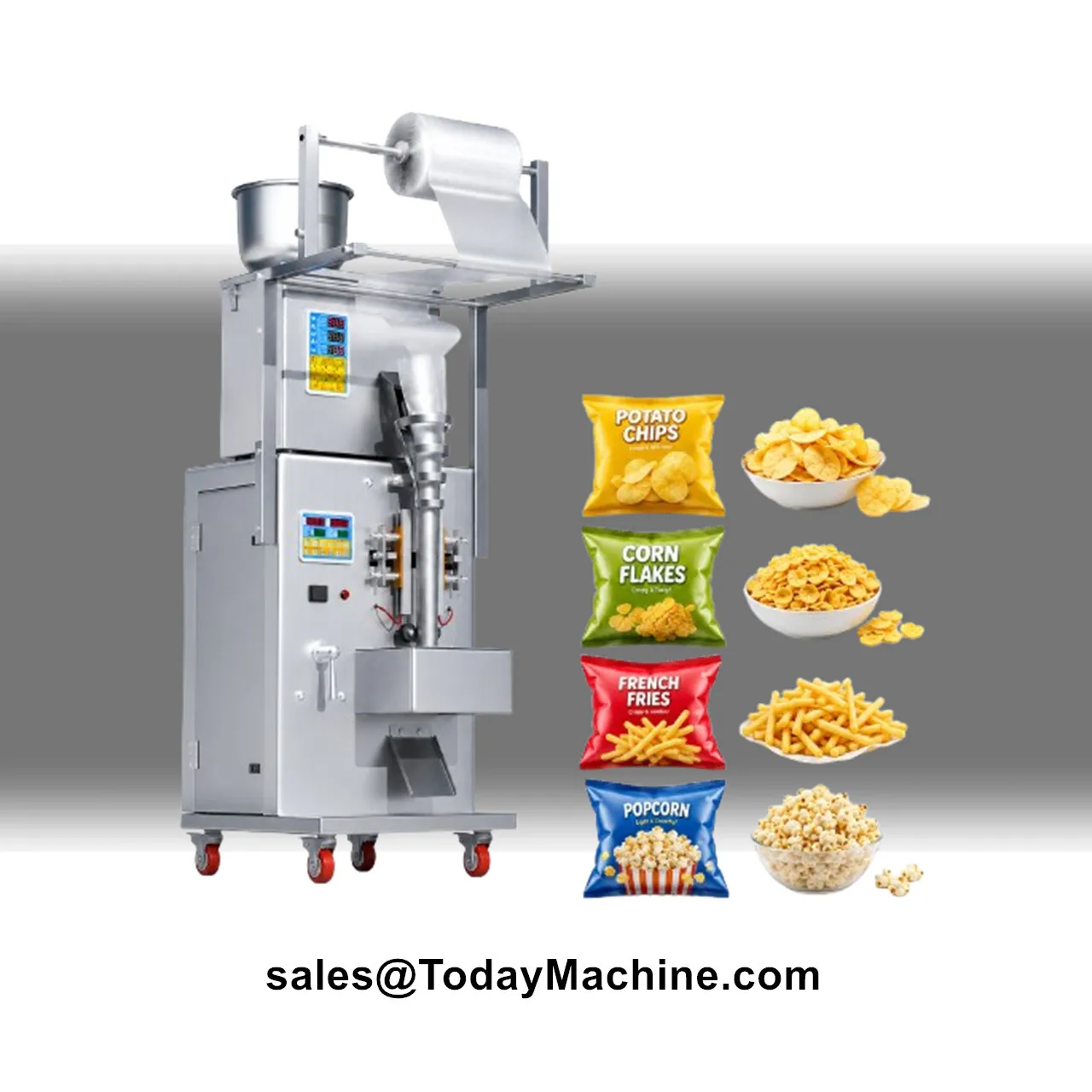 Máquina Automática para Envasado de Bolas de Chocolate y Chips en Bolsas con Taza Volumétrica