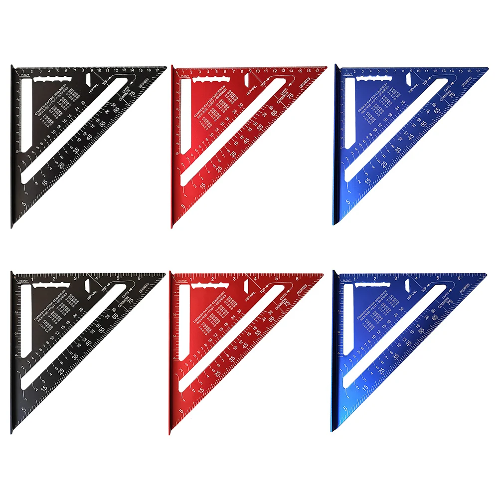 Velocidad de aleación de aluminio con regla triangular de 7 pulgadas ​ ​ Transportador de ángulo cuadrado, regla cuadrada de medición para carpintería y carpintería