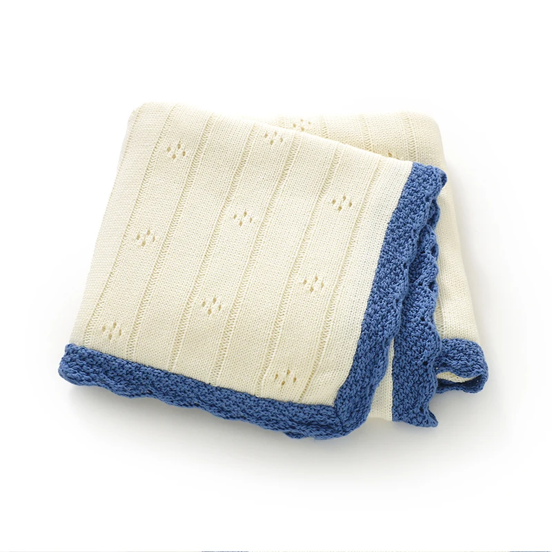 Baby Blankets Cotton Knitted Newborn Infant Boys Girls Stroller Nursery Swaddle Wrap Plaid 90*70cm Lightweight Toddler Throw Mat