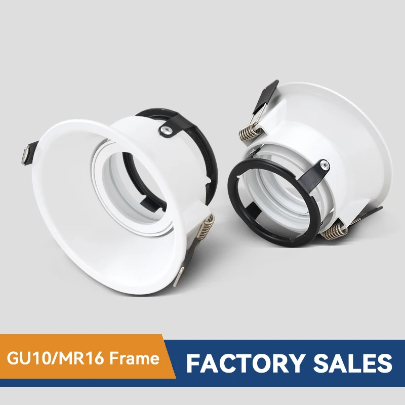 fixo embutido led downlight frame tampa de aluminio modulo led redondo suporte de luz spot gu10 360 01