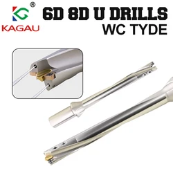 Taladro en U 6D 8D con inserciones WCMX WCMT, brocas tipo WC indexables, herramienta de perforación de refrigerante interno para tornos Cnc