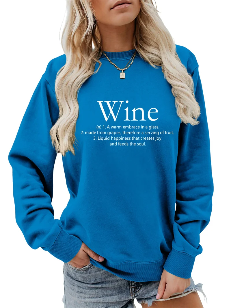 New cotton female teach kindness letter printing simple large size comfortable round neck long sleeve sports hoodie