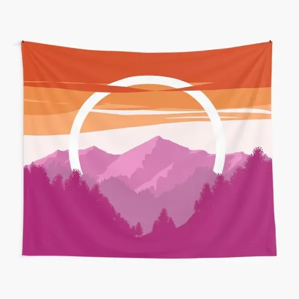 Pride Mountain Subtle Lesbian Pride Fla  Tapestry Printed Decor Mat Art Colored Travel Living Yoga Towel Hanging Wall Beautiful