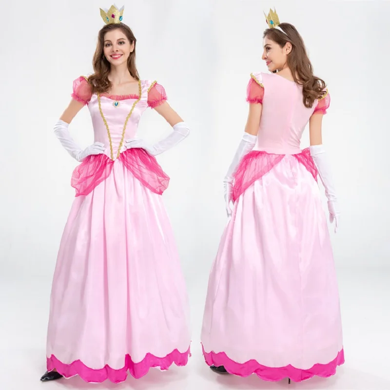 Robe de princesse de fête de palais, jupe reine, rose, fleur de pêcher, vêtements Anime, Costumes d'halloween pour femmes, nouvelle collection