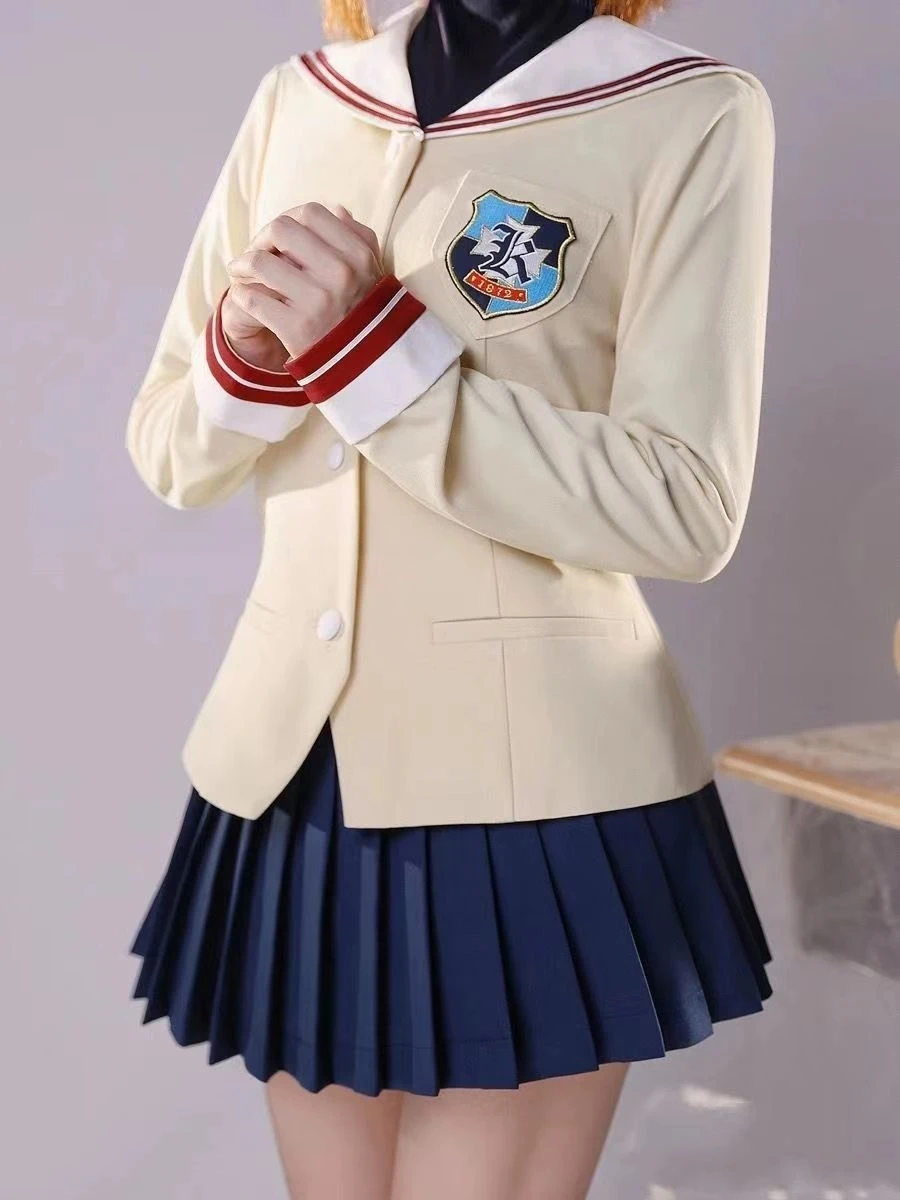 Nagisa Furukawa Cosplay Anime CLANNAD Costume Fujibayashi Kyou School Uniforms Dress Skirt Suit Game School Uniform JK Cos