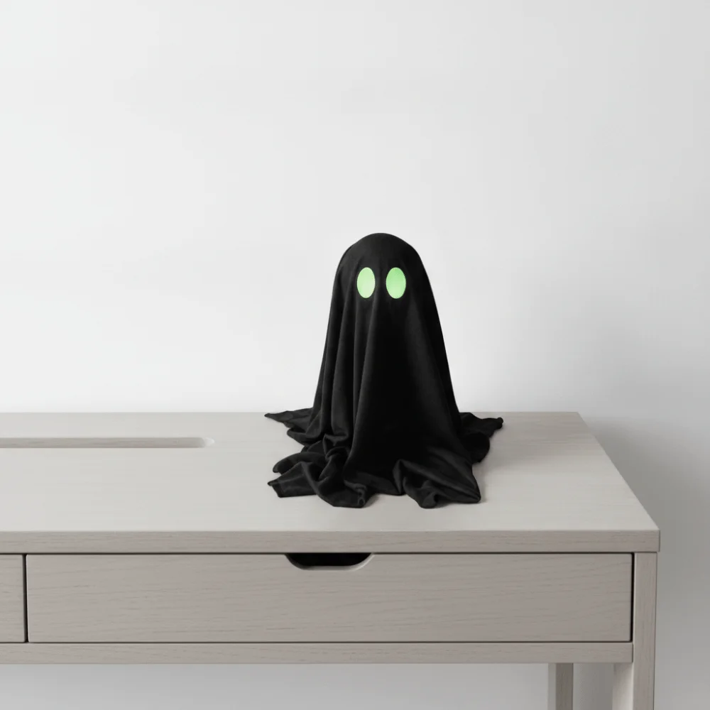 Fluorescent Eyes Luminous Black Ghost Light Absorbing Black Fabric Cover Glow in The Dark Lightweight Structural