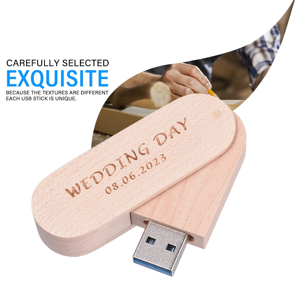 Photography Gift Pen Drive 64GB Free Custom Logo Flash Drives 32GB Real Capacity Usb Stick 16G Maple Wood Memory Stick 8G U Disk