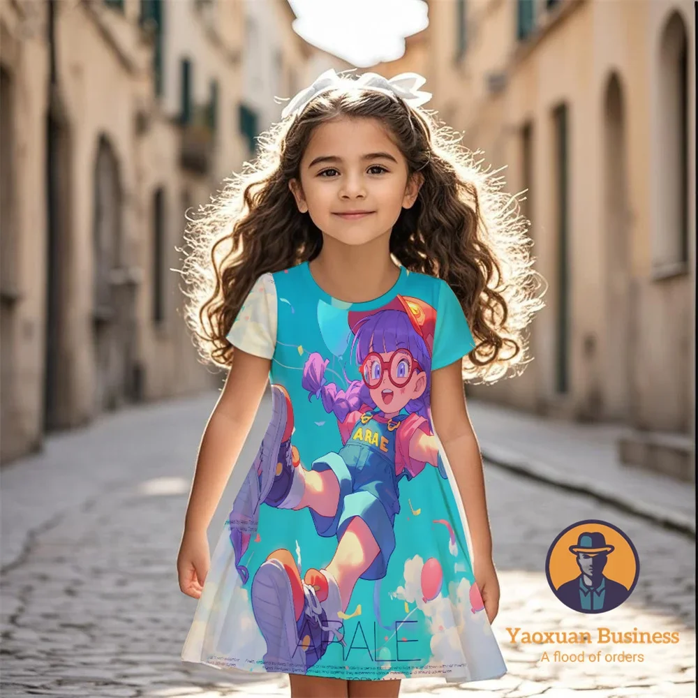 

Лидер продаж 2025 года, платье Arale для девочек с 3D принтом, милое, прохладное, летнее, детское, новое, стильное