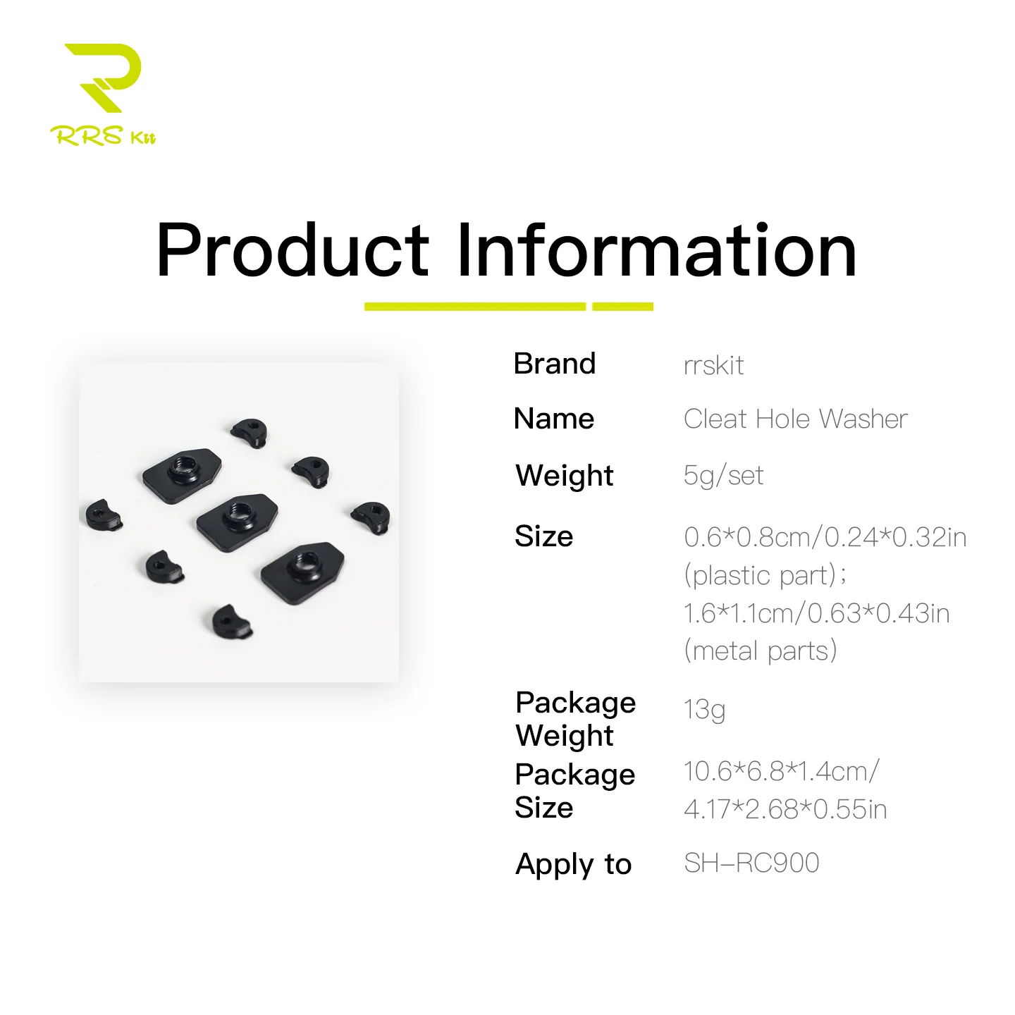 RRSKIT Bike Cleat Spacer Washer Plate Kit For Shimano SH-RC900 SPD-SL Road Cycling Shoes Pedal Nut Adapter Parts