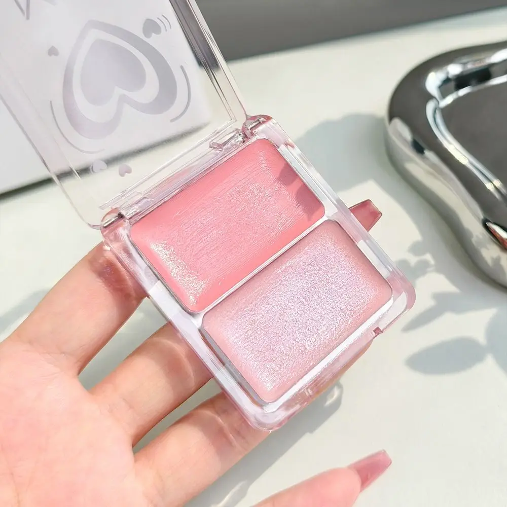 Portable 2 Color Water Light Cheek Blush High Gloss Moisturizing Waterproof Makeup Long Lasting Blusher Makeup for Face Makeup