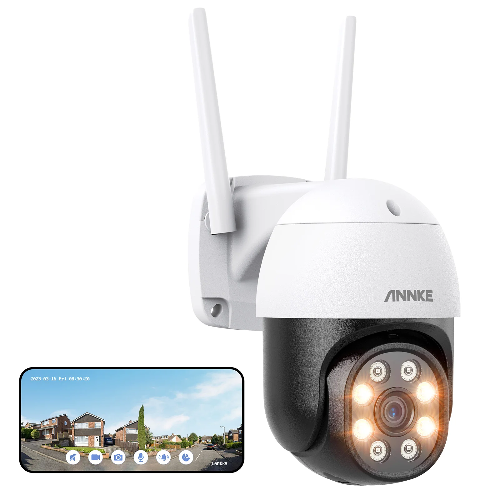 Annke PTZ Wifi Camera Wireless 2X Optical Zoom 5=4MP H.264+ Human Auto Tracking Sound Detection IP Camera Security Protection