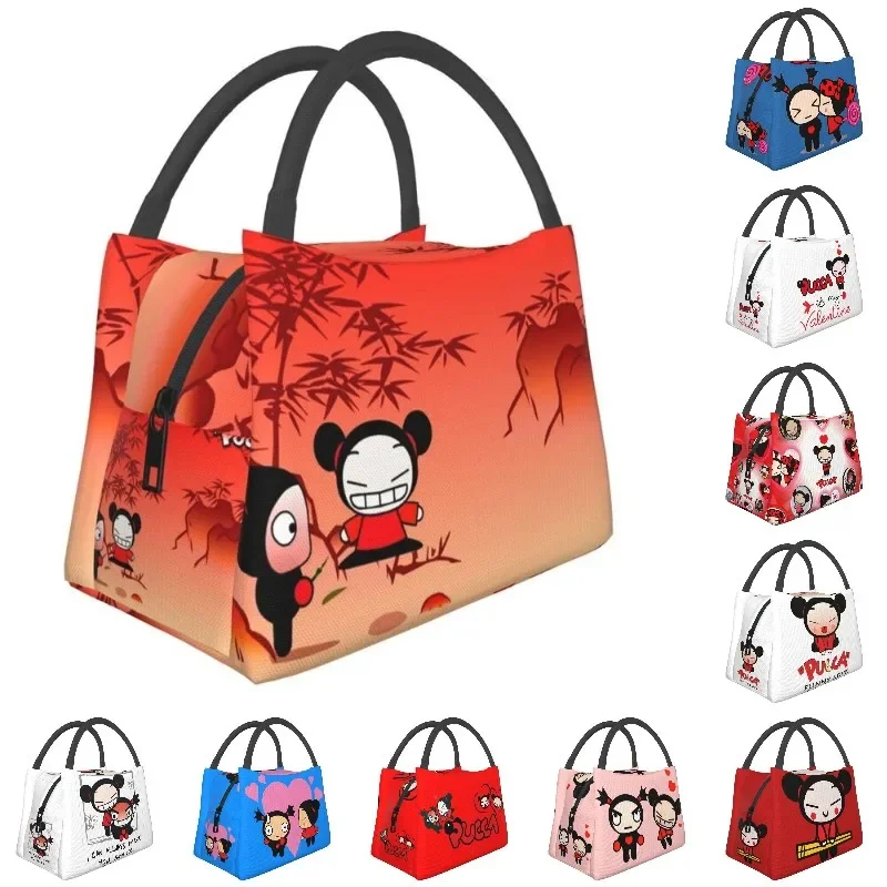 

Pucca Insulated Lunch Bag for Women Portable Anime Manga Cooler Thermal Bento Box Work Picnic Fruit Fresh Storage